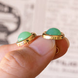 Orecchini vintage in oro 9K con crisoprase verde acqua, anni ‘60