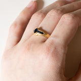 Anello vintage in oro 14K con zaffiri, anni ‘60/‘70