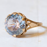 Vintage cocktail ring in 18K gold with blue spinel, 60s / 70s