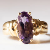 Anello vintage in oro 18K con ametista, anni ‘60