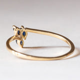 Anello vintage in oro 14K e zaffiri, anni ‘60/‘70