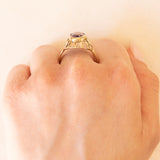 Anello vintage in oro giallo 8K con ametista (2.50ct ca.), anni ‘60/‘70