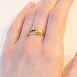 Anello vintage in oro 18K con rubini, anni ‘60/‘70
