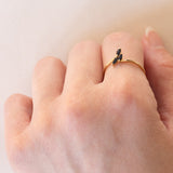 Anello vintage in oro 14K e zaffiri, anni ‘60/‘70