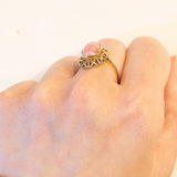 Anello vintage in oro 8K con rodocrosite, anni ‘60