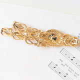 Braccialetto vintage in oro giallo e in oro bianco 18K con zaffiro (2.60ct ca.) e diamanti (1ctw ca.), anni ‘60