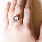 Anello vintage da cocktail in oro 18K con spinello azzurro, anni ‘60/‘70