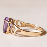 Anello vintage in oro 9K con ametista (2.20ct ca.), anni ‘70/‘80