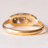Anello antico in oro giallo 18K e argento con diamanti di taglio rosetta, anni ‘20/‘30