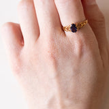 Anello vintage in oro 8K con iolite viola, anni ‘70/‘80