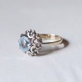 Anello vintage in oro 14K con acquamarina, anni ‘50/‘60