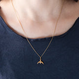 Ciondolo vintage a forma di mezzaluna in oro giallo 18K, anni ‘60/‘70