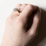 Anello vintage in oro 9K con topazio azzurro, anni ‘60