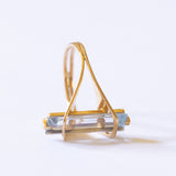 Vintage 18K gold ring with aquamarine, 70s / 80s