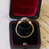 Vintage 18K gold navette ring with diamonds (2.80ctw approx.), 1940s / 1950s