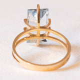 Anello vintage in oro giallo 18K con acquamarina (0.65ct ca.), anni ‘70/‘80
