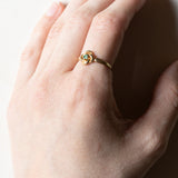 Anello vintage in oro 18K con smeraldo, anni ‘50