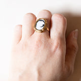 đ¤ Anello vintage in oro 18K con cammeo su onice, anni â80