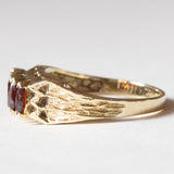 Anello vintage in oro 14K con granati, anni ‘70
