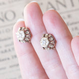 Orecchini antichi in oro bianco 18K con diamanti (0.20ctw ca.), anni ‘30/‘40