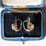 Orecchini vintage in oro 14K con spinelli sintetici, anni ‘60