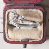 Anello vintage in oro bianco 18K con diamanti (0.29ctw ca.), anni ‘70
