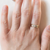 Anello retrò in oro 18K con pietra bianca, anni ‘40