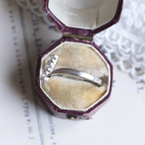 Trilogy vintage in oro bianco 14K con diamanti di taglio brillante (0.30ctw ca.), anni '60/'70