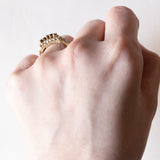 Anello vintage in oro 14K con granati, anni ‘70