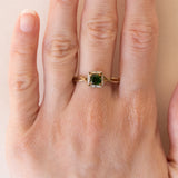 Anello vintage in oro 8K e cromodiopside, anni ‘80