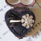 Vintage 14K gold daisy ring with brilliant cut diamonds (approx. 1ctw), 1960s / 1970s
