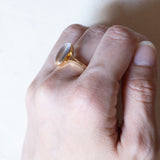 Anello vintage in oro 18K con pietra di luna, anni ‘60