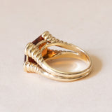Vintage cocktail ring in 14K gold with citrine quartz, 1960s