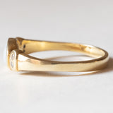 Anello vintage in oro 14K con opale e diamanti, anni ‘60/‘70