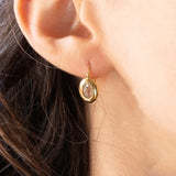 Orecchini vintage in oro giallo 18K con topazi azzurri (1.20ctw ca.), anni ‘70