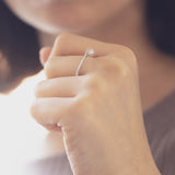 Solitario in oro bianco 18K con diamante di taglio vecchio di 0.55ct ca.
