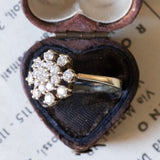Vintage 14K gold daisy ring with brilliant cut diamonds (approx. 1ctw), 1960s / 1970s