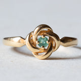 Anello vintage in oro 18K con smeraldo, anni ‘50