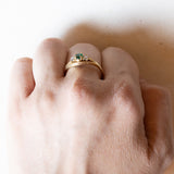 Trilogy vintage in oro 18K con smeraldo e diamanti (0.10ctw ca.), anni ‘70