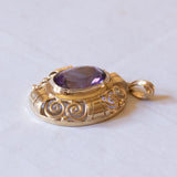 Vintage 8K gold pendant with amethyst, 60s / 70s