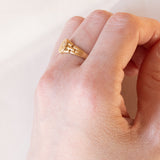 Anello vintage in oro giallo 18K con diamante, anni ‘40/‘50