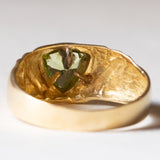 Anello vintage in oro 18K con peridoto verde, anni ‘70