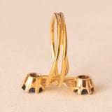 Anello vintage in oro giallo 18K con zaffiri (0.90ctw ca.), anni ‘70