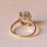 Anello vintage in oro 18K con acquamarina, anni ‘50/‘60