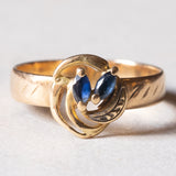 Anello vintage in oro giallo 18K con topazi, anni ‘60