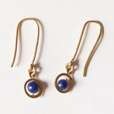 Orecchini vintage in oro giallo 18K con lapislazzuli, anni ‘70