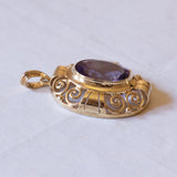Vintage 8K gold pendant with amethyst, 60s / 70s