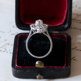 Anello vintage in oro bianco 18K con diamanti, anni ‘60