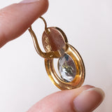 Orecchini vintage in oro 18K con topazi azzurri sintetici (12ctw ca.), anni ‘60