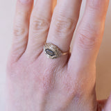 Anello vintage in stile Art Déco in oro 18K con onice, anni '50